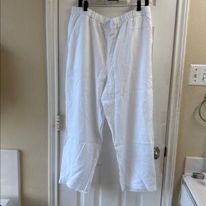 Quince Crisp White 100% linen pants. NWT